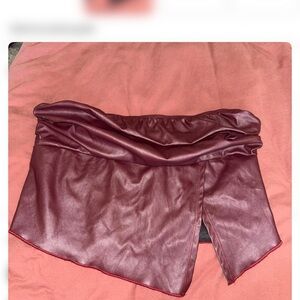 Burgundy Faux Leather Tubetop